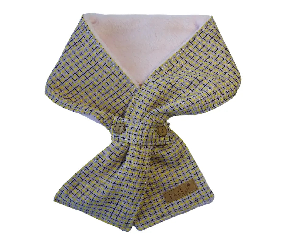 Golas Cachecol Xadrez Amarelo c/ Rosa / S - Pajé Snoods